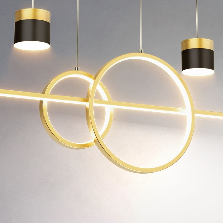 Modern Metal Island Light Geométrica 5 luces LED Island Colgante para comedor