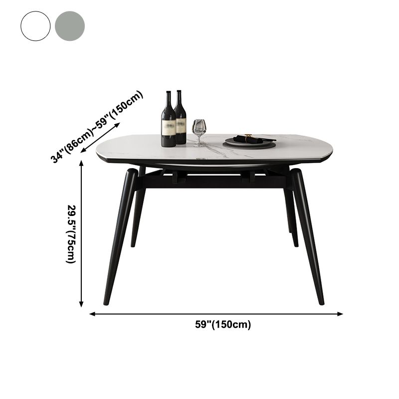 Mesa de comedor redonda contemporánea Mesa de piedra sinterizada con 4 patas de madera maciza de cenizas