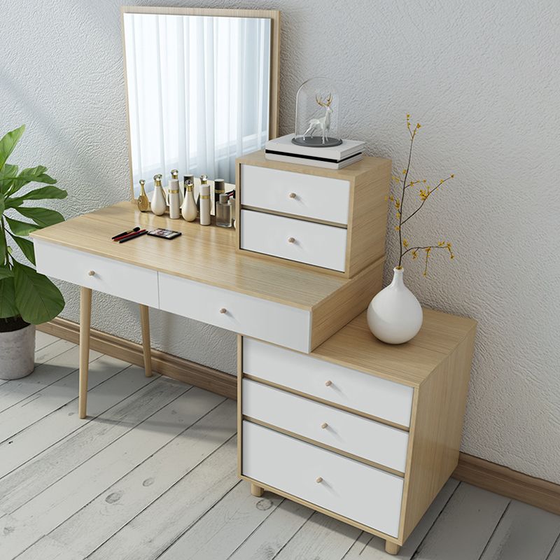 Bedroom Make-up Vanity in Natural Nordic Engineered Wood Dresser