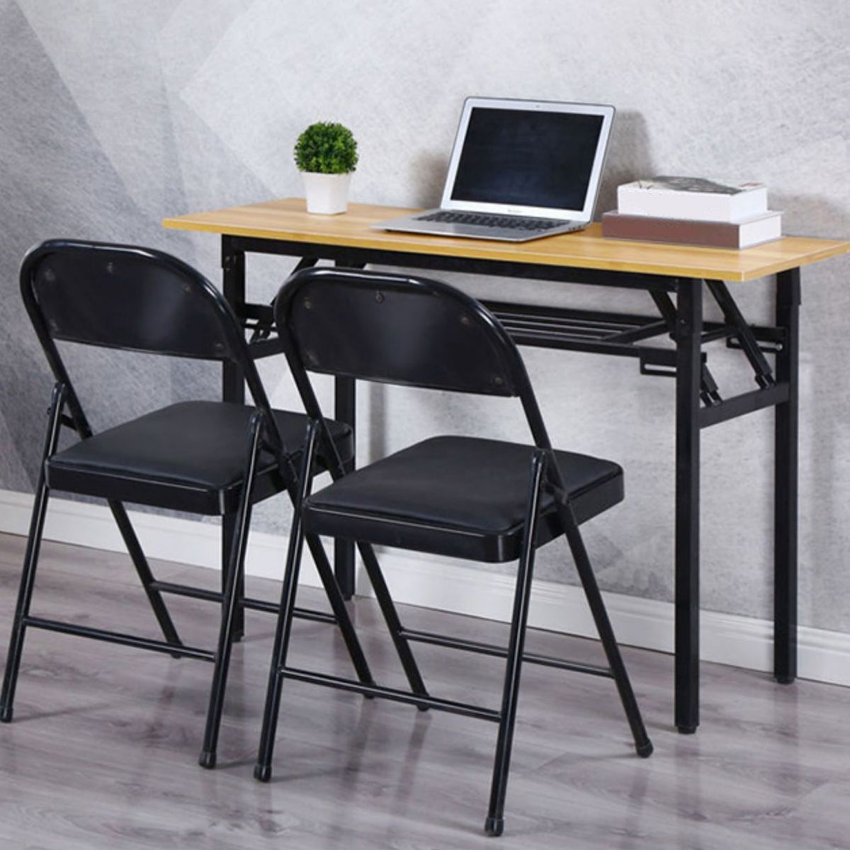 Foldable Writing Desk Contemporary Style Rectangular Dormitory Bedroom Desk