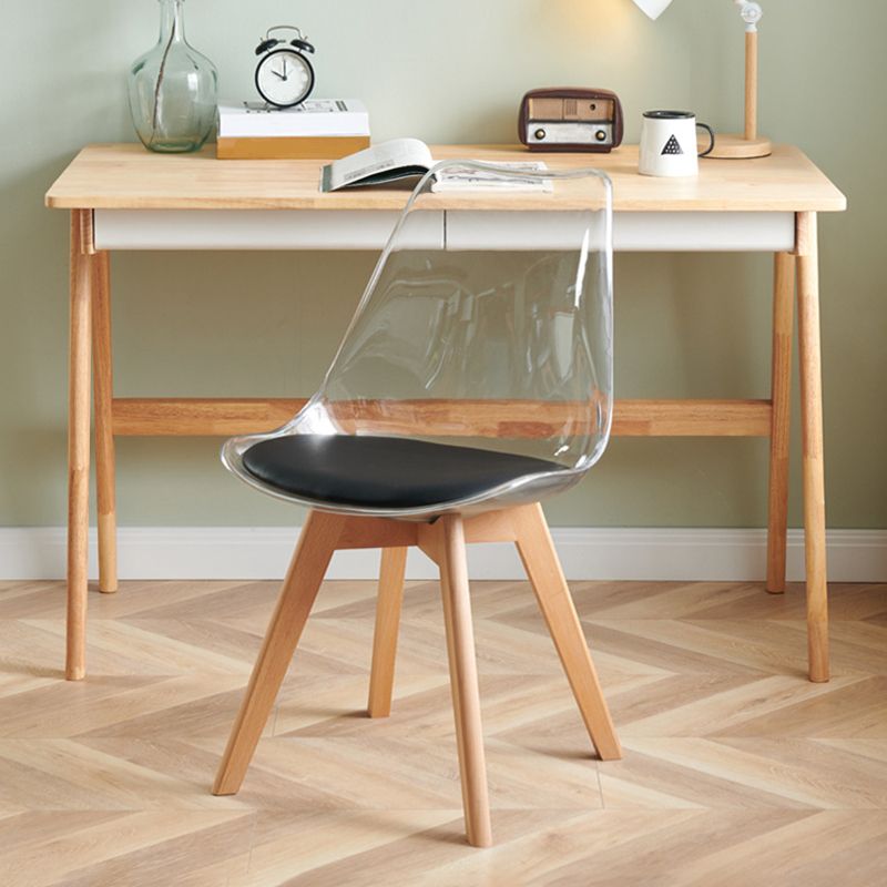 Hedendaagse Beech -houten stoel Set Solide Back Side Dining Kitchen stoelen
