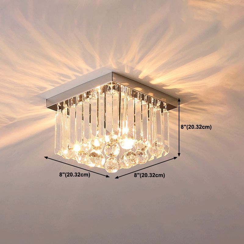 Modern Minimalist Ceiling Lamp Nordic Crystal Flush Mount Light Fixture for Bedroom