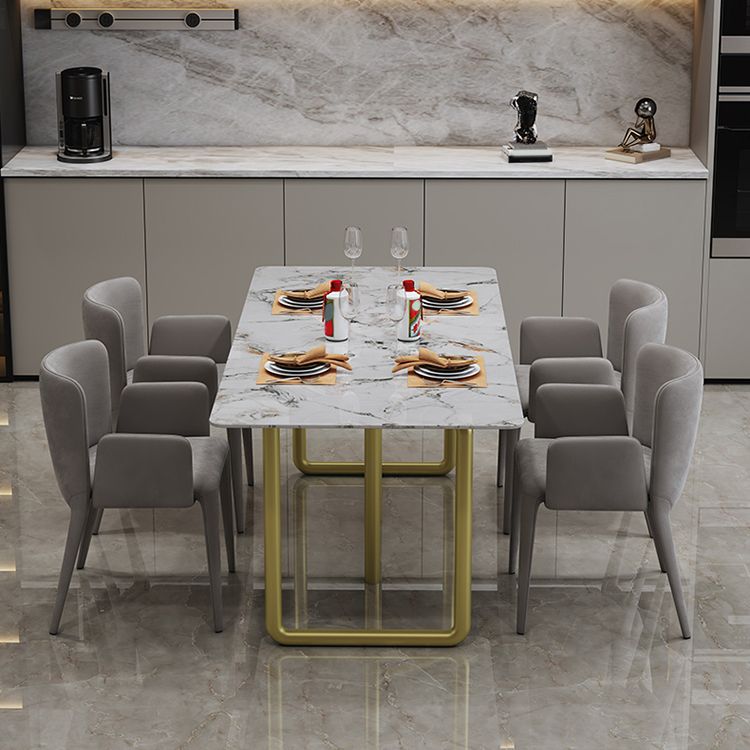 Nordic Dining Set 1/5/7 Pieces Rectangle Stone Dining Table for Kitchen
