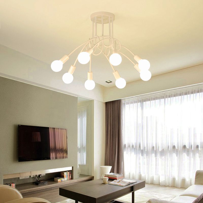 Industrial Ceiling Light Colorful Flush Mount Light Fixture for Sitting Room