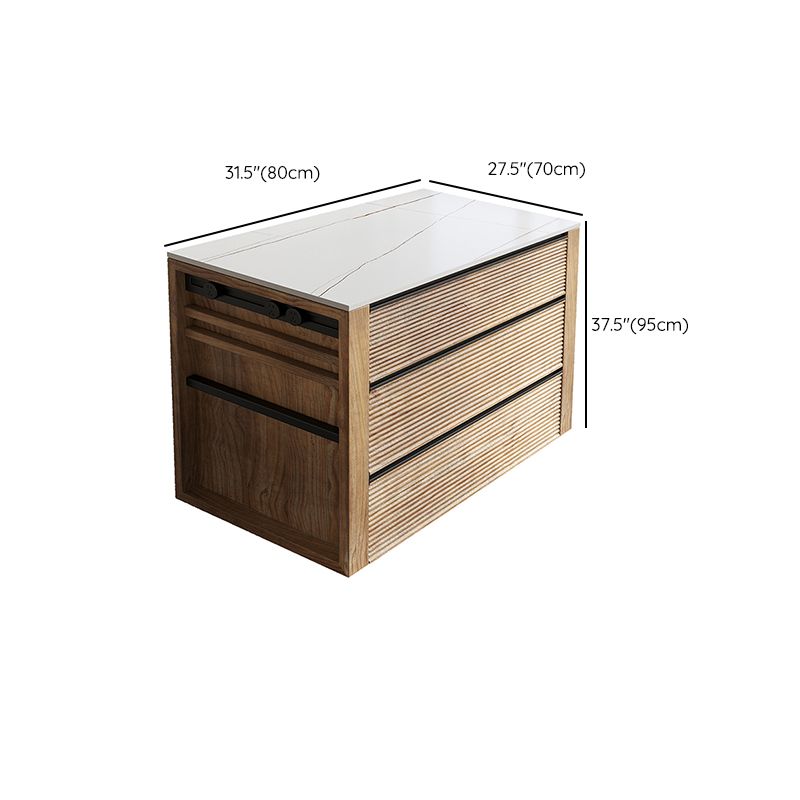 Modern Rectangle Sintered Stone Island Table for Kitchen Dining Room