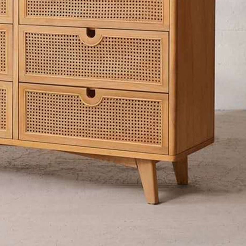 Modern Accent Chest Rectangle Side Cabinet with Natural Finish