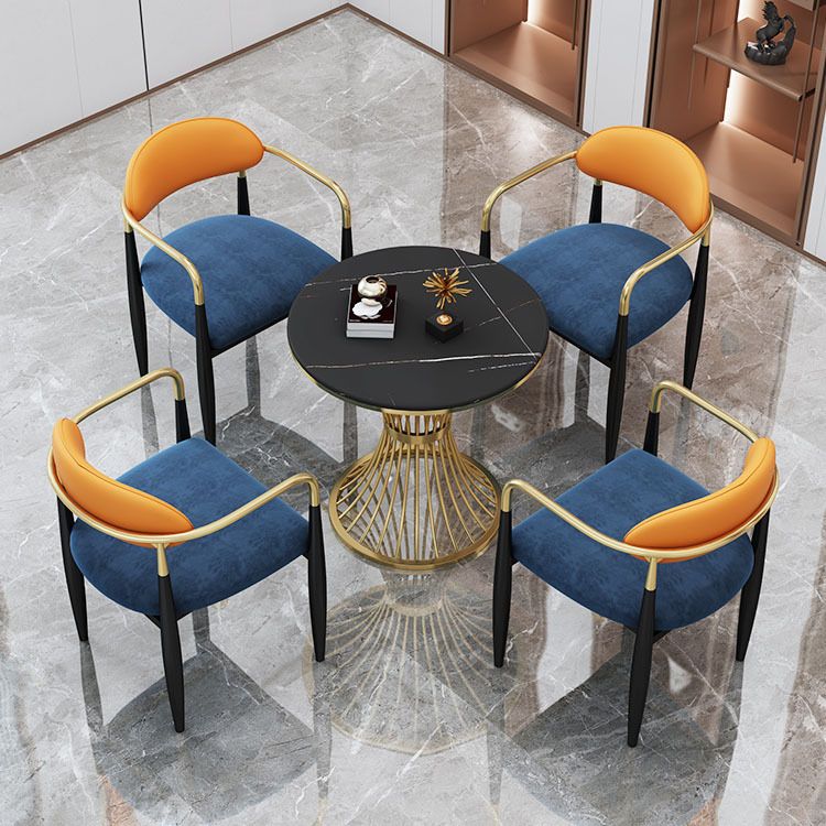 Glam Black Sintered Stone Dining Table Set 1/2/5 Pieces Dining Set for Home Use