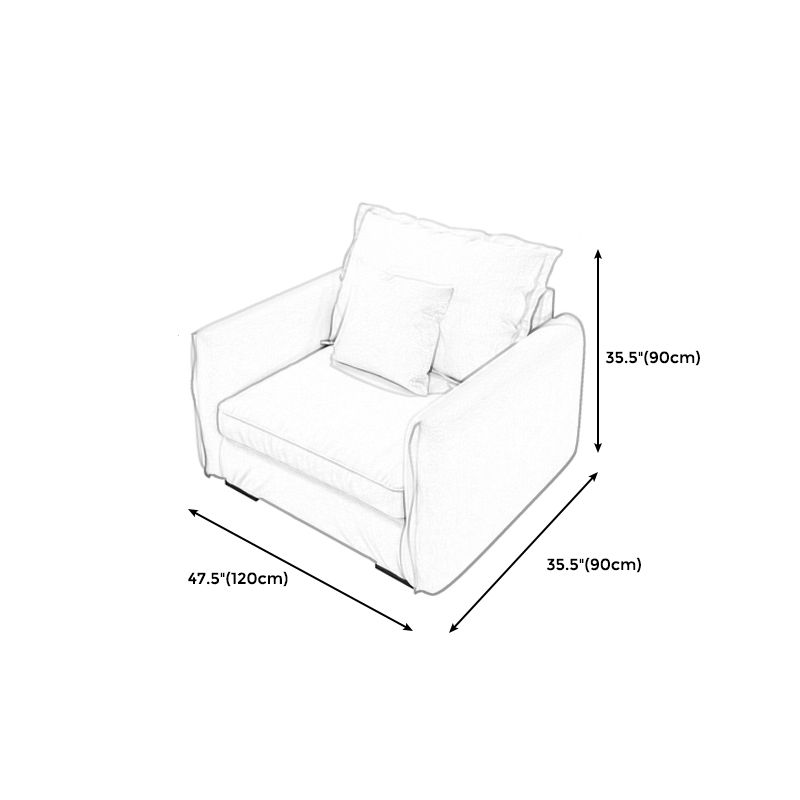 Modern Cushions Standard Sofa 35.43"High Square Arm Sofa, Beige