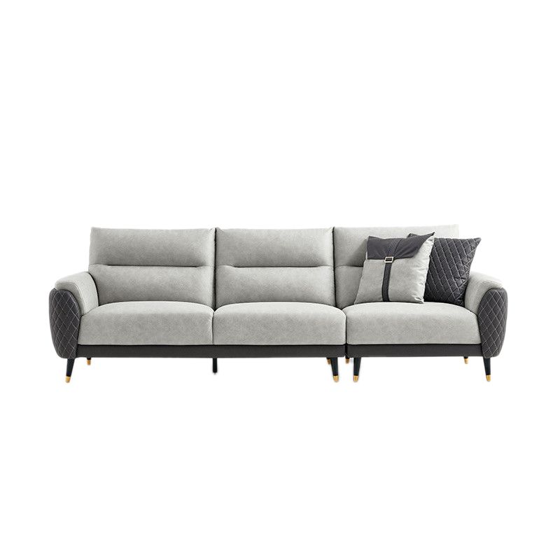 Faux Leather Modern Sectional Sofa, Pillow Top Arm Sectional couch