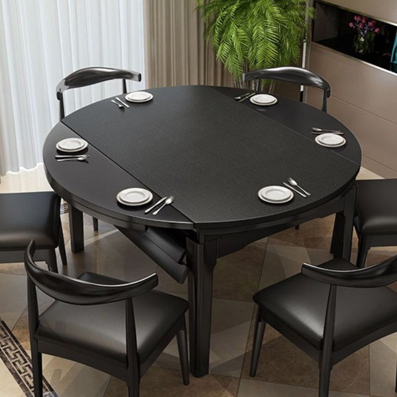Dining Room Dinner Table 4 Legs Extendable Wood Dining Table