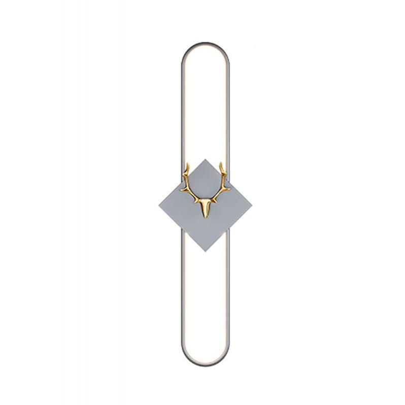 Oval Shape Metal Wall Light Modern Style 1 Light Wall Mounted Light Fixture