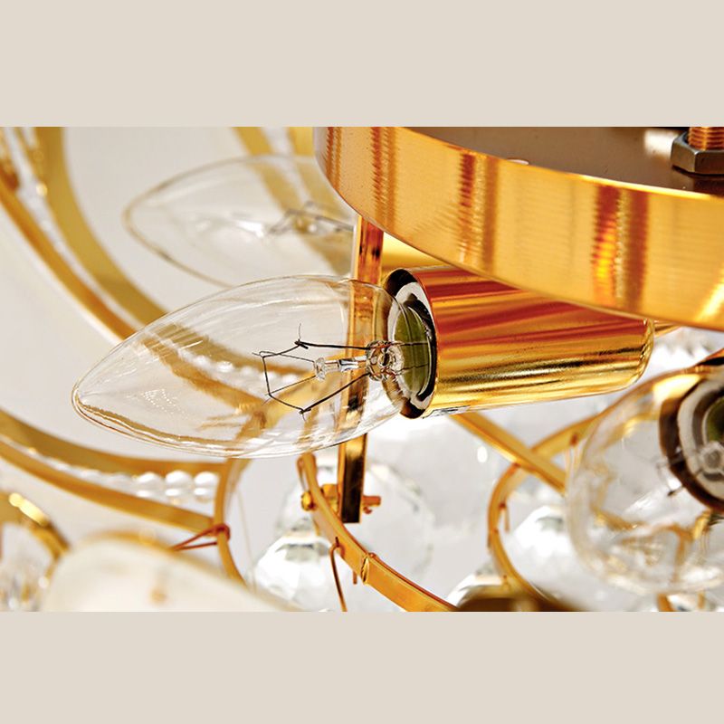 Fleur cristal encastré plafonnier style moderne or encastré luminaire