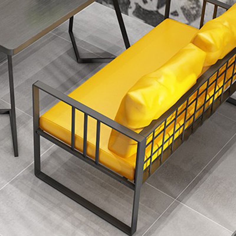 25.59" H Faux Leather Square Arm Sofa Contemporary Standard Sofa