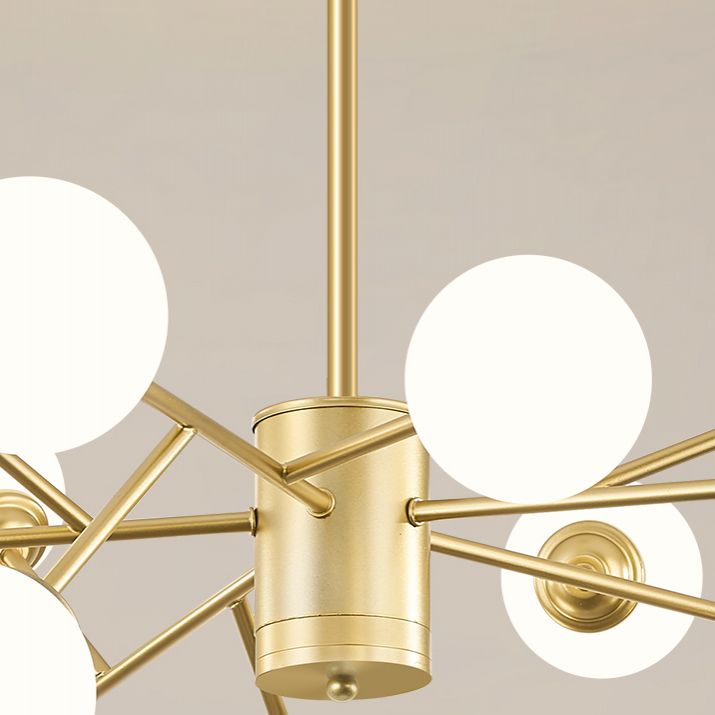 Gold Simplicity Chandelier Light Globe Glass Shade Pendant Lamp for Living Room