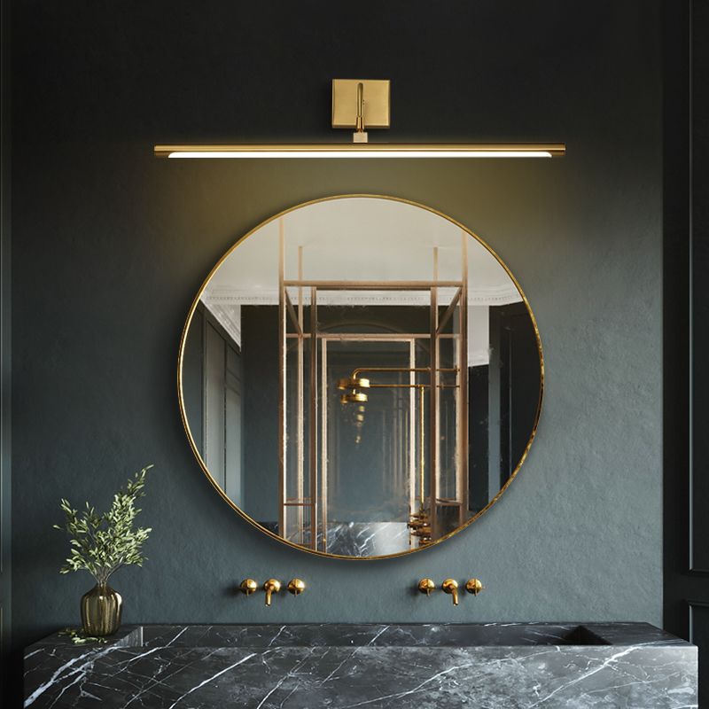 Sconce da parete tubolare in acrilico, lampada da specchio minimalista a LED per bagno con snodo girevole in ottone