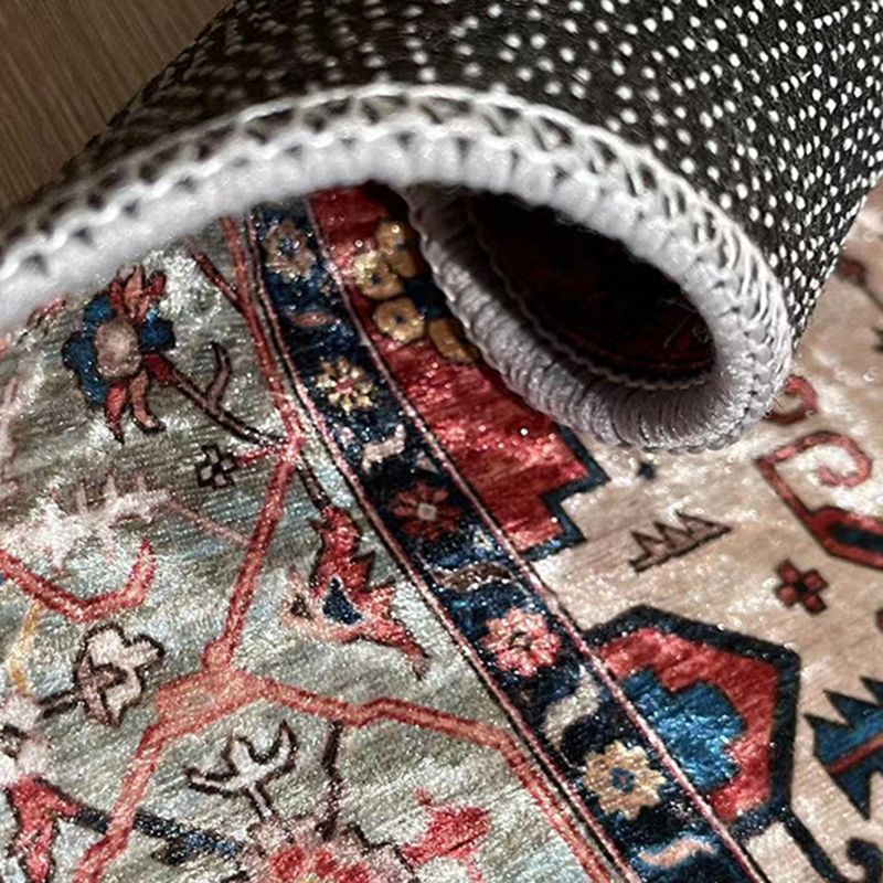 Contemporary Indoor Rug Gorgeous Peacock Pattern Rug Polyster Washable Area Rug for Living Room