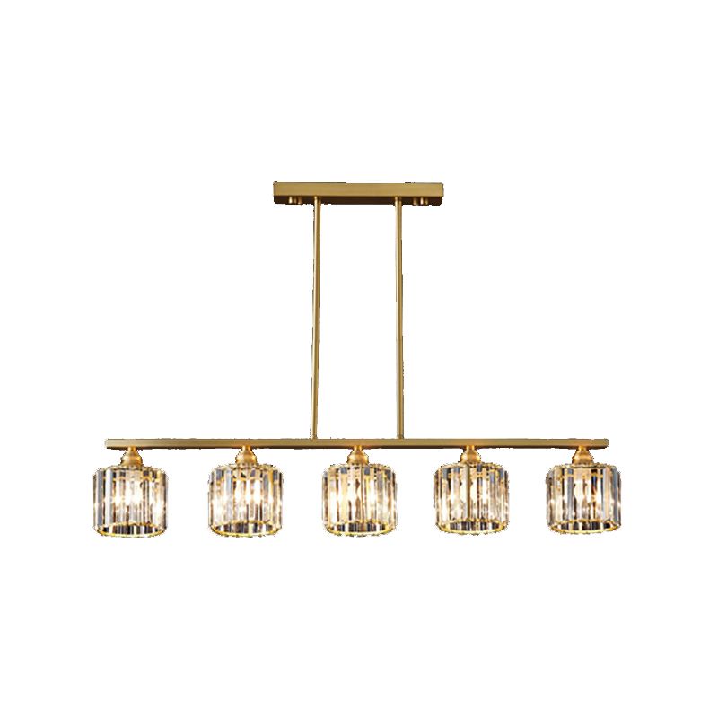 Contemporary Style Cylinder Shape Island Lights Crystal Island Lighting