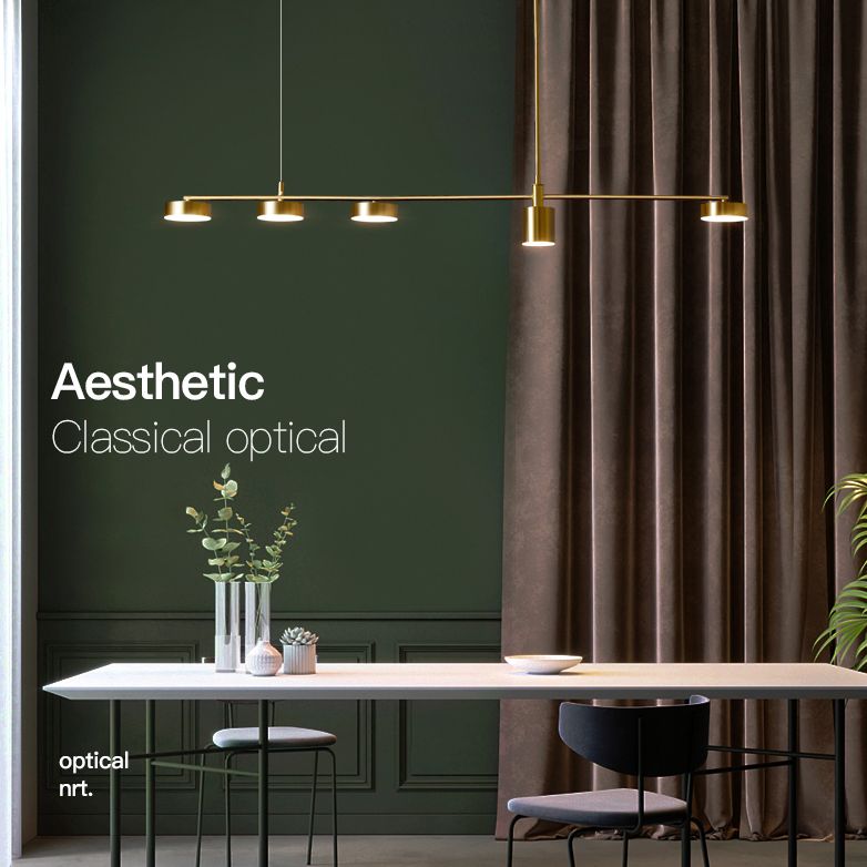 Mid-Century Linear Island Light Fixtures Metal Island Lamps