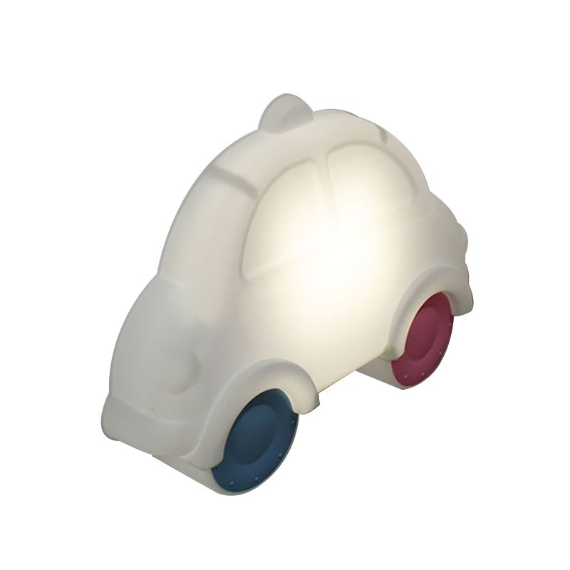Car Corner Wall Sconce Lighting Plastic LED Cartoon White-Blue-Pink Wall Lamp Fixture