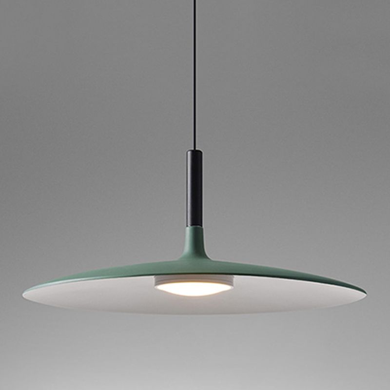 Modern Artistic LED Macaron Pendant Light Aluminium Saucer Hanging Lamp with Acrylic Shade