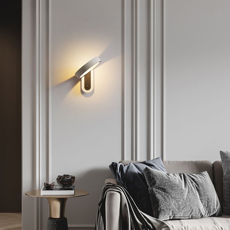 Metall runde Schattenwandbeleuchtung moderner Stil 1 Leuchtwand montiertes Leuchten in Grau