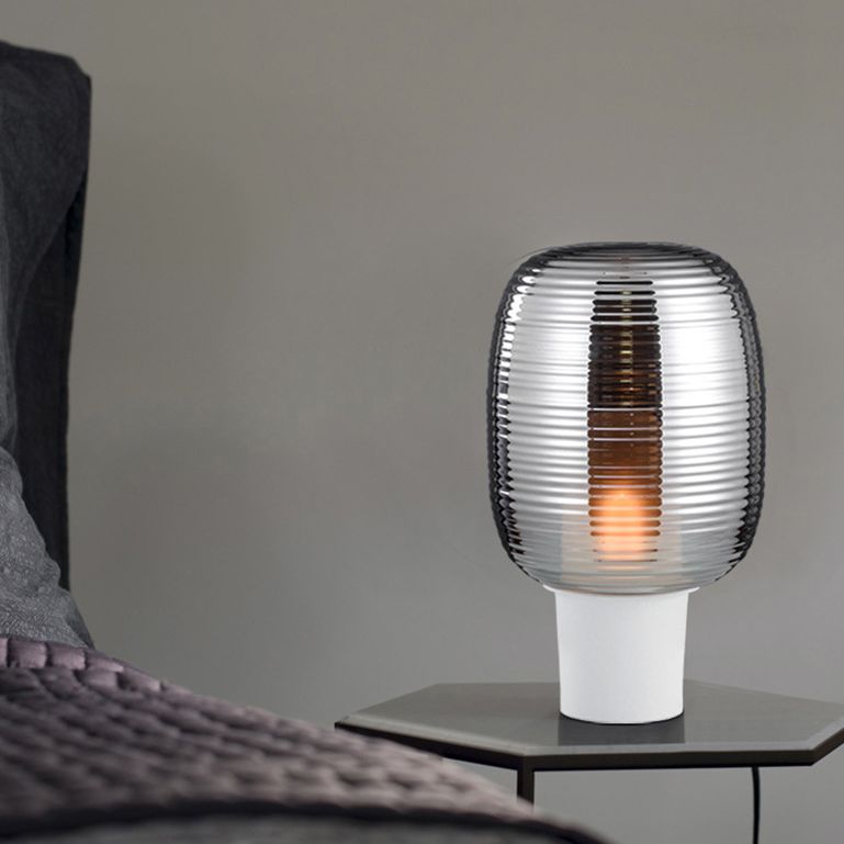 Postmodern Capsule Shade Table Lamp Glass 1 Head Bedroom Nightstand Light