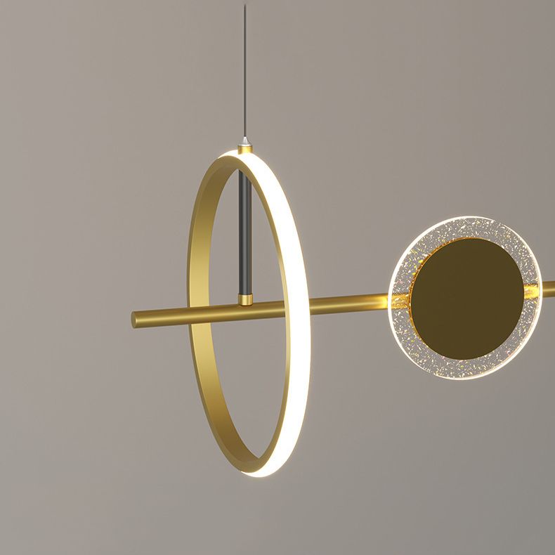 4/6-Light Modernism Golden Kitchen Island Lighting LED Ceiling Light for Foyer