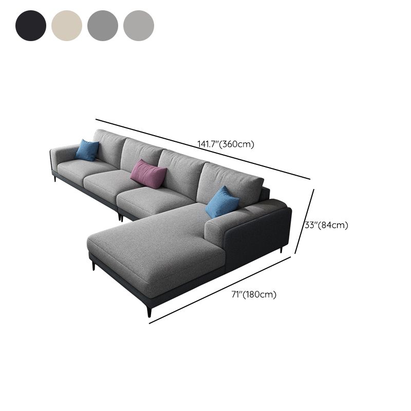 33.07 " H Cotton Blend Square Arm Sofa & Chaise for Living Room