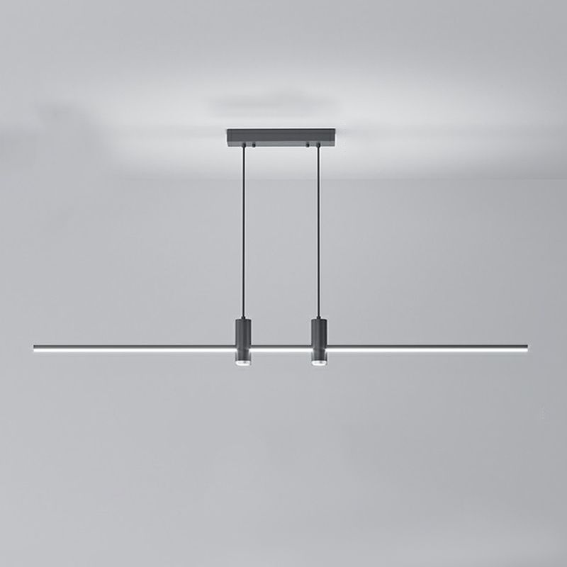 Metal Linear Island Light Modern Style Multi Lights Hanging Lighting