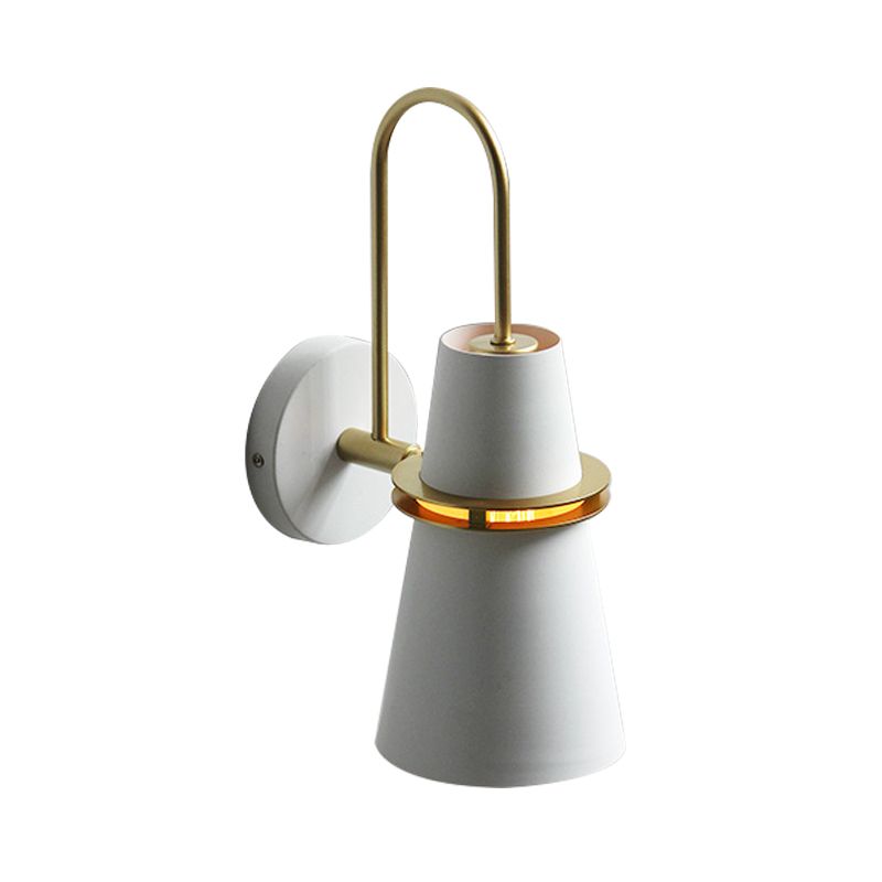 Modernismo Lámpara de pared de metal ligero de 1 cabeza de modernismo en negro/blanco/azul para el comedor