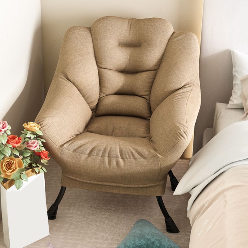 Scandinavian Accent Chair Solid Color Bedroom Reclining Basic Four Leg Arm Chair