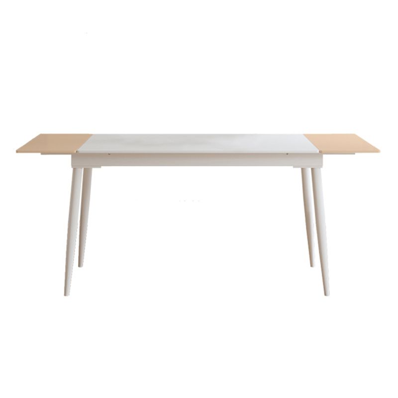 Contemporary 1/2/5/6/7 Pieces Dining Room Set Rectangle Stone Furniture in White