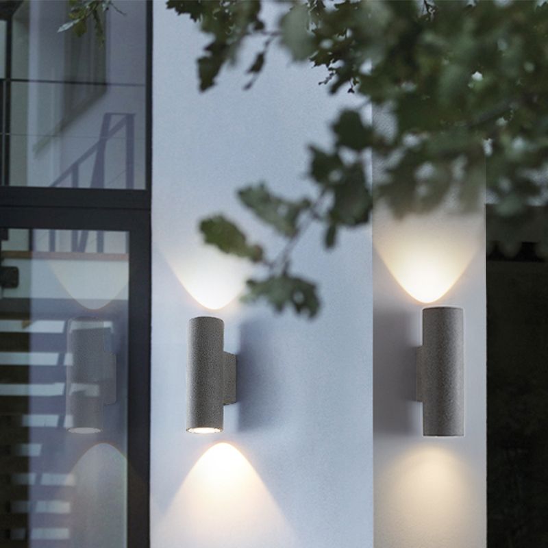 Lampada a parete Moderna lampada a parete grigia a 2 luci con tonalità di cemento