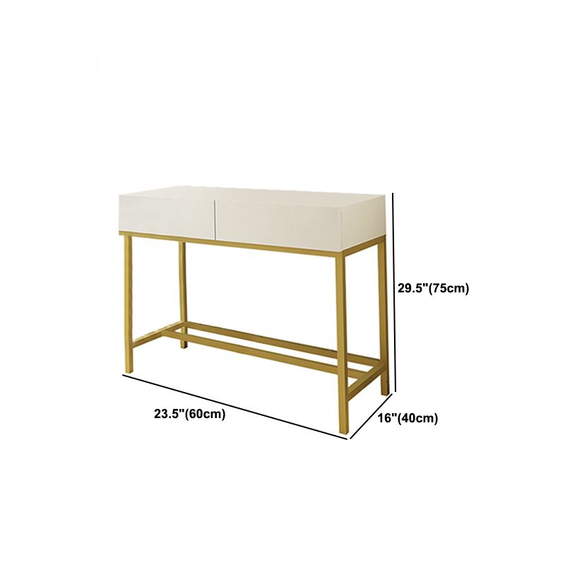 Bright White Makeup Vanity Desk 15.74" Wide Vanity Tables with 2 Storage Drawers