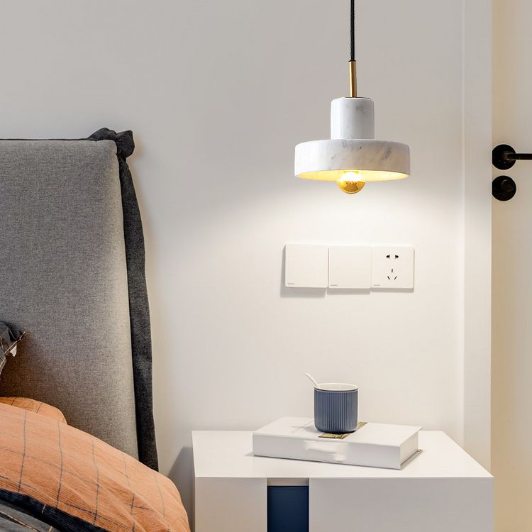 Pendentif en marbre géométrique Postmodern 1-bulbe petite lumière suspendue pour salle à manger