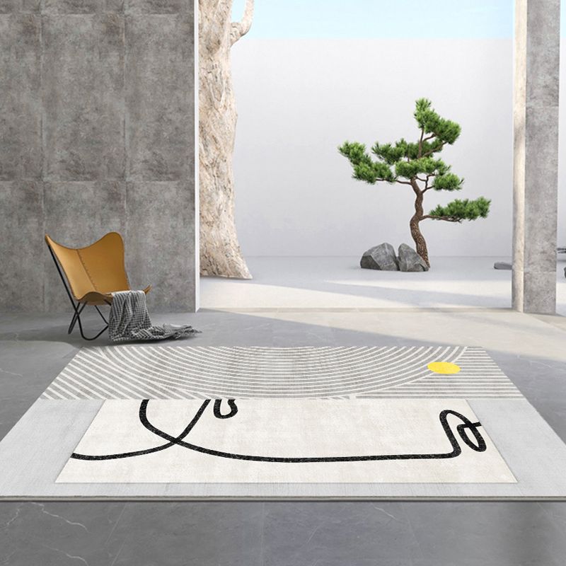 Magnifique tapis en polyester moderne tapis lavable de tapis de salon