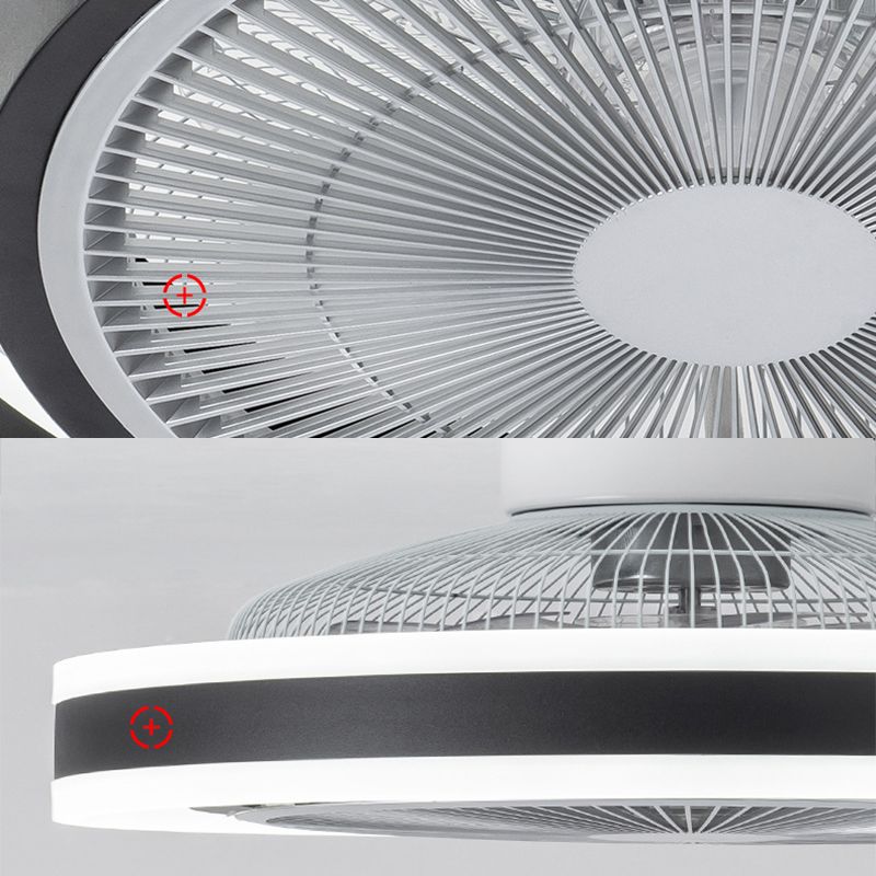 Runde Schlafzimmer halb Flush Mount Acrylminimalistische LED -Deckenlüftungslampe mit Fernbedienung