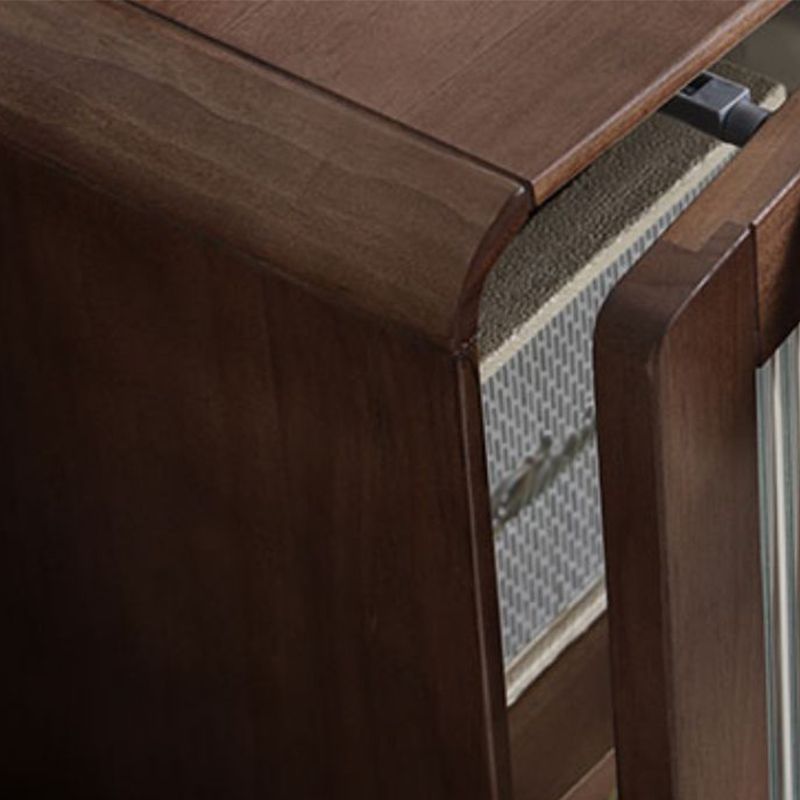 Modern Accent Cabinet with Solid Wood Straight Legs Chest with 1 Drawer and 1 Door