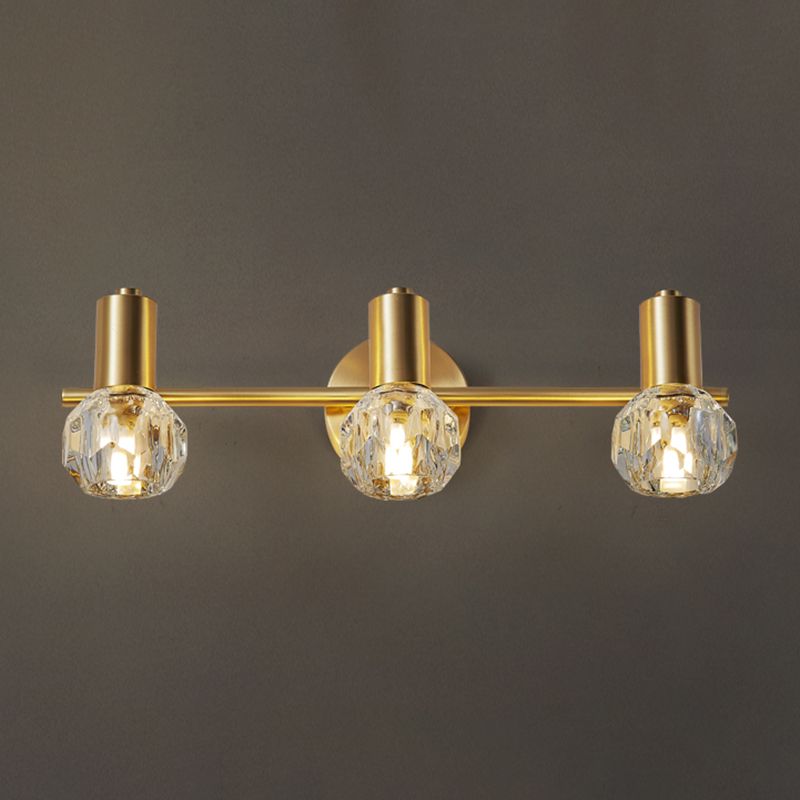 Modern Style Bulb Shaped Wall Lighting Fixture Bathroom Wall Mounted Light in Gold