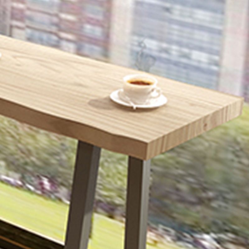 Modern Rectangle Pub Table Set 1/5 Pieces Wooden Counter Table with High Stools