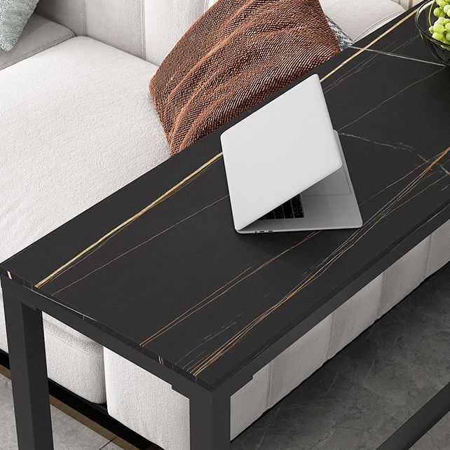 Trestle Base Bar Table Modern Rectangle Sintered Stone Bar Table