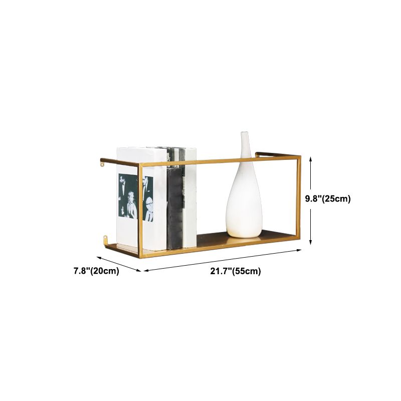 Floating Gold Metal Bookshelf Glam Wall Mounted Shelf Bookcase