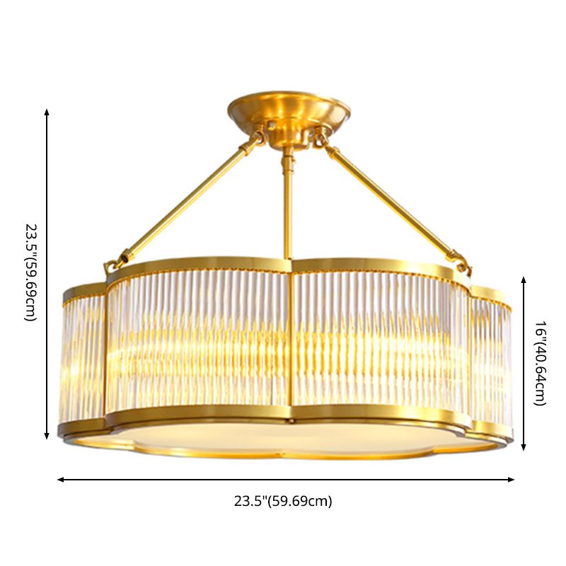 Flor de iluminación de montaje semi descarte de latón de vidrio