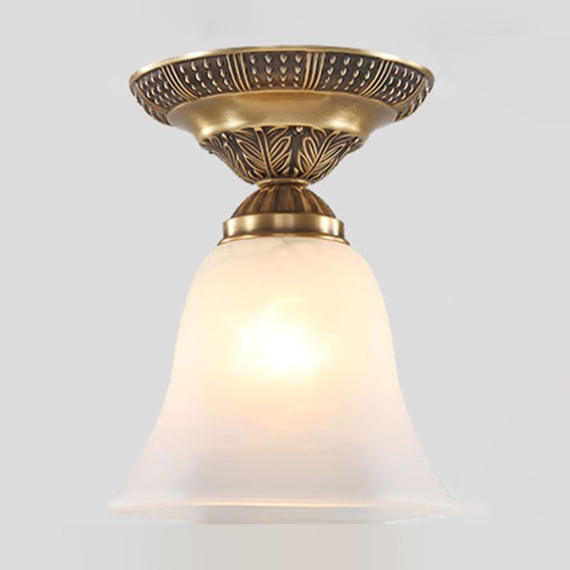 Minimalism Flush Mount Light Glass Shade Ceiling Lamp Fixture for Corridor