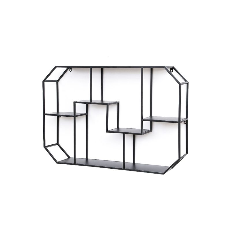 7.1" Wide Shelf Bookcase 5 Levels Metal Book Shelf Wall Mounted