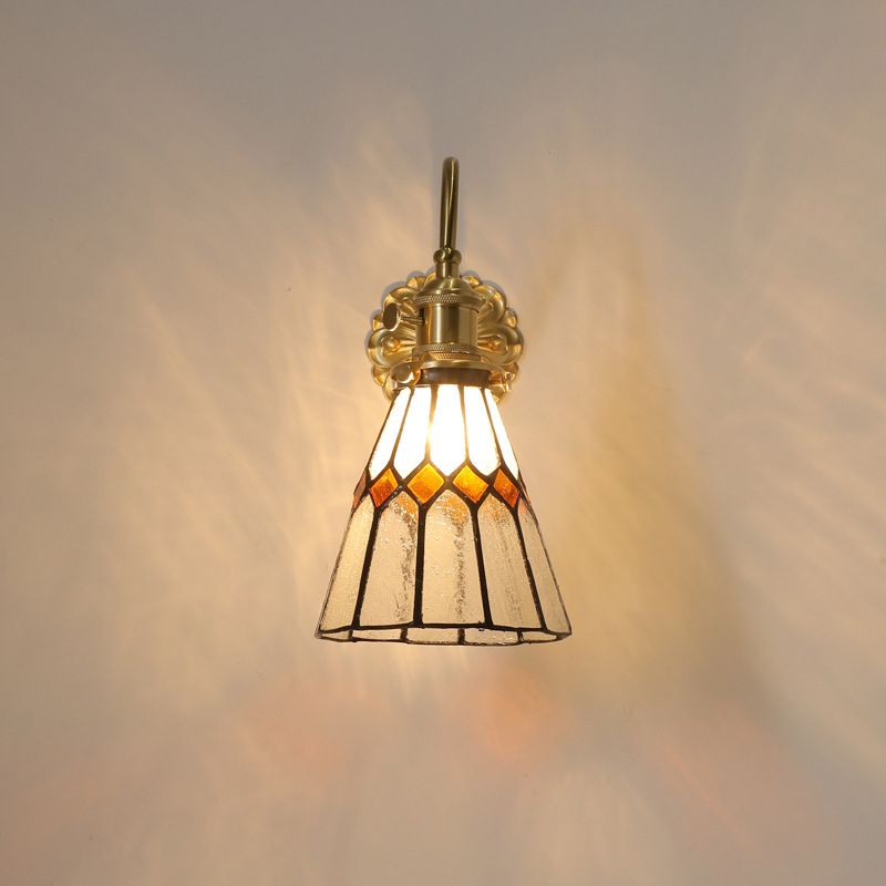 Glass Flared Wall Sconce Lighting Industrial Style 1 Light Wall Mounted Light