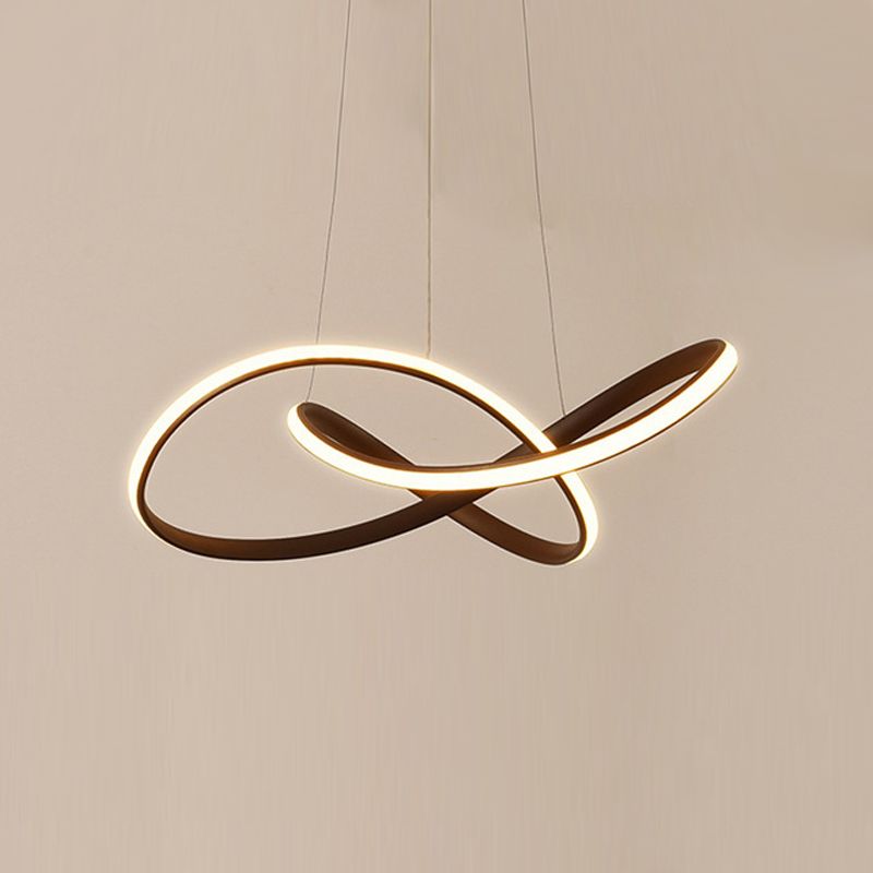 Linear Shape Chandelier Lamp Modern 1 Light LED Hanging Light for Bedroom