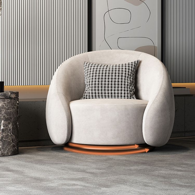 Contemporary Solid Color Arm Chair Living Room Swivel Barrel Chair