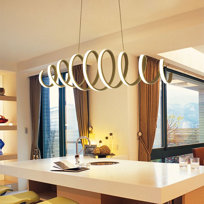 Weiße Acryl-federförmige LED-Kronleuchter Licht zeitgenössischer Minimalismus-Esszimmer Beleuchtung