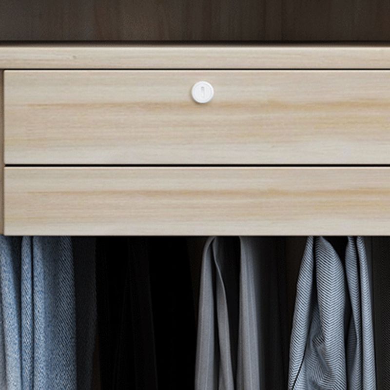 Traditional Style Wardrobe Closet Brown Wooden Wardrobe Cabinet